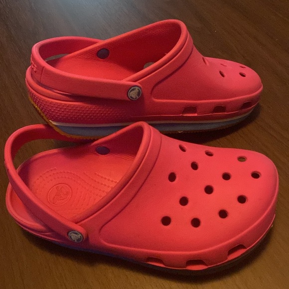Crocs Retro Clog Kids Size 1 Unisex CROCS Classic PINK Slip On Clog Water Shoes - Picture 11 of 16